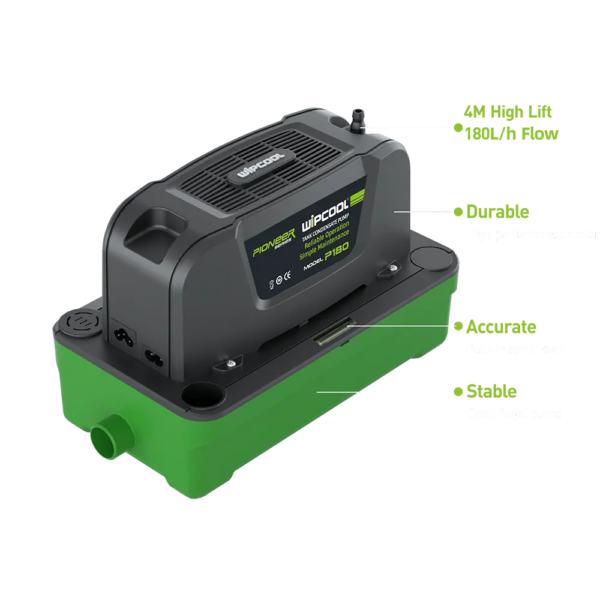 P180 BOMBA CONDENSADO TANQUE ALTO P180 1.8L Caudal (máx.) 180L/h(48GPH) inferior a 300.000 btu/h.  WIPCOOL - Imagen 2